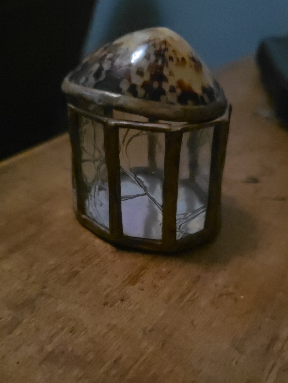 Brass and Tortoiseshell Accent Trinket Box - Decorative Home Accent